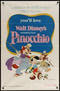 7b666 PINOCCHIO 1sh R78 Disney classic fantasy cartoon about a wooden boy who wants to be real!