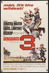 7b762 SERGEANTS 3 1sh '62 John Sturges, Frank Sinatra, Rat Pack parody of Gunga Din!