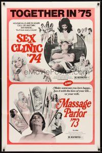 7b768 SEX CLINIC '74/MASSAGE PARLOR '73 1sh '75 see it with the love of your life, sexy double-bill!