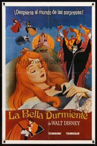 7b791 SLEEPING BEAUTY Spanish/U.S. 1sh R80s Walt Disney cartoon fairy tale fantasy classic!