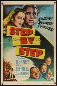 7b827 STEP BY STEP style A 1sh '46 Lawrence Tierney Anne Jeffreys, film noir!