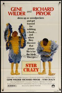 7b833 STIR CRAZY 1sh '80 Gene Wilder & Richard Pryor in chicken suits, directed by Sidney Poitier!