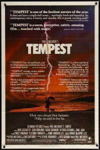 7b873 TEMPEST 1sh '82 directed by Paul Mazursky, art of man on beach struck by lightning!