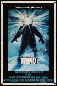 7b887 THING 1sh '82 John Carpenter, sci-fi horror art, ultimate in alien terror!