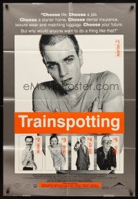 7b910 TRAINSPOTTING int'l 1sh '96 heroin drug addict Ewan McGregor, directed by Danny Boyle!