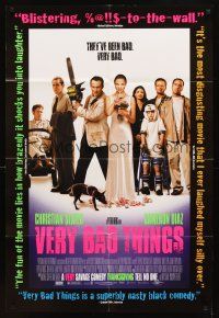 7b933 VERY BAD THINGS advance DS 1sh '98 Cameron Diaz, Jon Favreau, Christian Slater