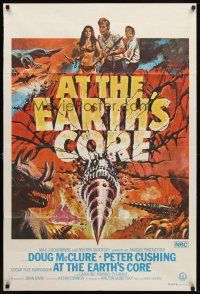 7c393 AT THE EARTH'S CORE Aust 1sh '76 Edgar Rice Burroughs, Caroline Munro, Peter Cushing