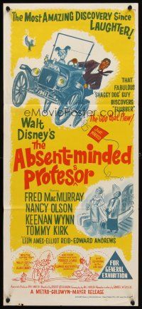 7c423 ABSENT-MINDED PROFESSOR Aust daybill '61 Walt Disney, Flubber, Fred MacMurray in title role!