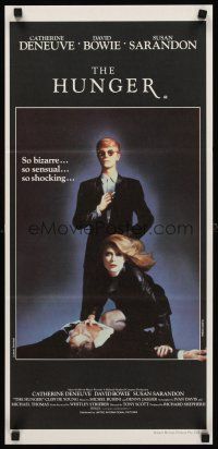 7c647 HUNGER Aust daybill '83 cool image of vampire Catherine Deneuve & rocker David Bowie!