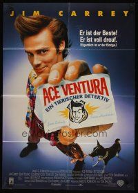 7c237 ACE VENTURA PET DETECTIVE German '94 wacky image of Jim Carrey, he's the only one there is!