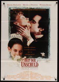7c240 AGE OF INNOCENCE German '93 Martin Scorsese, Daniel Day-Lewis, Winona Ryder!