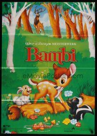 7c247 BAMBI German R90s Walt Disney cartoon deer classic, great art with Thumper & Flower!