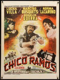 7c047 CHICO RAMOS Mexican poster '71 Lucha Villa, Narciso Busquets, western action!