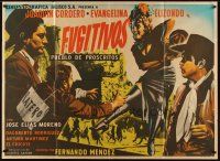 7c075 FUGITIVOS PUEBLO DE PROSCRITOS Mexican poster '55 Joaquin Cordero, art of dancer & outlaws!