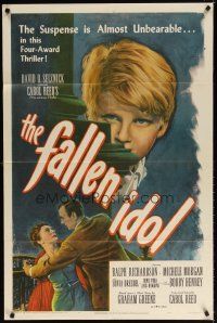 7d122 FALLEN IDOL 1sh '49 Ralph Richardson, directed by Carol Reed, written by Graham Greene!