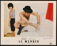 7d025 LE MEPRIS French LC '63 Jean-Luc Godard, sexy Brigitte Bardot watches Piccoli in underwear!