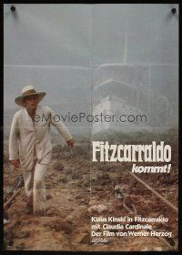 7d042 FITZCARRALDO teaser German '82 great image of Klaus Kinski & boat, Werner Herzog directed!