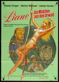 7d048 LIANE JUNGLE GODDESS German R74 Dill art of mostly naked 16 year-old blonde Marion Michaels!