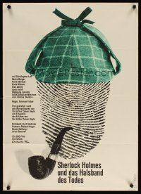 7d054 SHERLOCK HOLMES & THE DEADLY NECKLACE German '62 Christopher Lee, Engelmann sleuth art!