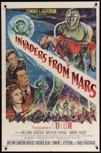 7d130 INVADERS FROM MARS 1sh '53 hordes of green monsters from outer space, rare first release!
