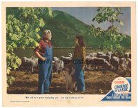 7d318 COURAGE OF LASSIE LC #4 '46 Frank Morgan tells young Elizabeth Taylor Lassie will be great!