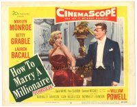 7d330 HOW TO MARRY A MILLIONAIRE LC #6 '53 sexy Marilyn Monroe shocked by Alex D'Arcy w/ eyepatch!