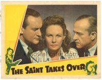 7d350 SAINT TAKES OVER LC '40 close up of Wendy Barrie between George Sanders & Jonathan Hale!