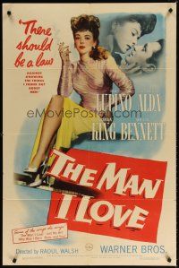 7d140 MAN I LOVE 1sh '47 sexiest smoking bad girl Ida Lupino knows all about men!