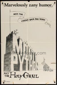 7d142 MONTY PYTHON & THE HOLY GRAIL 1sh '75 Terry Gilliam, John Cleese, art of Trojan bunny!