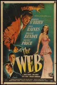 7d154 WEB 1sh '47 Edmond O'Brien & sexy full-length Ella Raines, cool film noir art!