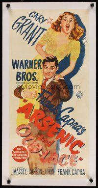 7e066 ARSENIC & OLD LACE linen Aust daybill 1945 Cary Grant, Priscilla Lane, Frank Capra classic!