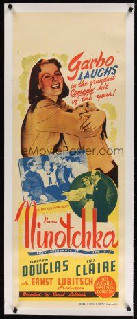 7e062 NINOTCHKA linen long Aust daybill 1940 Greta Garbo, Melvyn Douglas, directed by Ernst Lubitsch