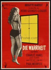 7e007 LA VERITE linen German '61 Goetze art of sexy Brigitte Bardot, Henri-Georges Clouzot!