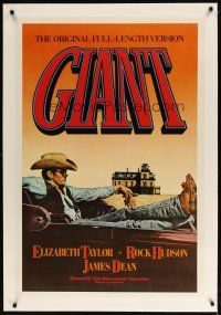 7e233 GIANT linen 1sh R83 best image of James Dean reclined in car, George Stevens classic!