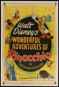 7e281 PINOCCHIO linen 1sh R45 Walt Disney's Wonderful Adventures of Pinocchio, different!