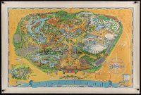 7e155 WALT DISNEY'S GUIDE TO DISNEYLAND linen special 30x46 '68 cool map of the Magic Kingdom!