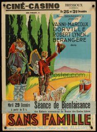 7f397 SANS FAMILLE pre-war Belgian '34 Vanni-Marcoux, Dorville, wonderful artwork of countryside!