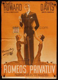 7f164 IT'S LOVE I'M AFTER Danish '37 Rodiant art of Leslie Howard, Bette Davis & de Havilland!