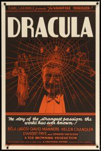 7f060 DRACULA printer's test S2 recreation w/COA 1sh 1999 Browning, classic vampire Bela Lugosi!