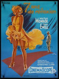 7f216 SEVEN YEAR ITCH French 23x32 R70s best art of Marilyn Monroe's skirt blowing by Grinsson!
