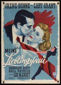 7f176 MY FAVORITE WIFE German '52 Cary Grant, Irene Dunne, Randolph Scott, Gail Patrick