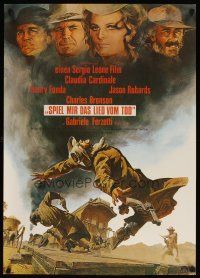 7f177 ONCE UPON A TIME IN THE WEST German '69 Leone, art of Cardinale, Fonda, Bronson & Robards!