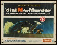 7f089 DIAL M FOR MURDER 1/2sh '54 Alfred Hitchcock, Grace Kelly reaches for phone while attacked!