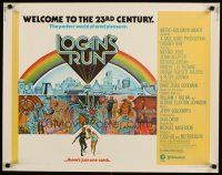 7f097 LOGAN'S RUN 1/2sh '76 art of Michael York & Jenny Agutter running away by Charles Moll!