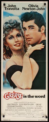 7f123 GREASE insert '78 John Travolta & Olivia Newton-John in a most classic musical!