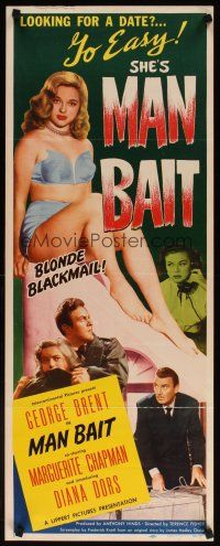 7f130 MAN BAIT insert '52 best full-length image of bad girl Diana Dors in her underwear!