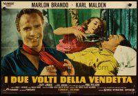 7f258 ONE EYED JACKS Italian photobusta R70s image of star & director Marlon Brando, Karl Malden!
