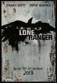 7f036 LONE RANGER teaser DS 1sh '13 Disney, Johnny Depp, Armie Hammer in the title role, cool art!