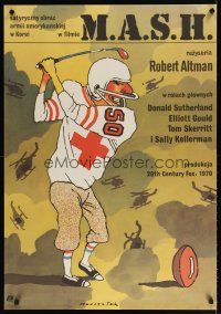 7f337 MASH Polish 27x38 '90 Robert Altman classic, Marszatek art of golfing football player!