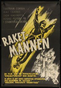 7f200 KING OF THE ROCKET MEN Swedish '52 Republic sci-fi serial, great art of Tristram Coffin!